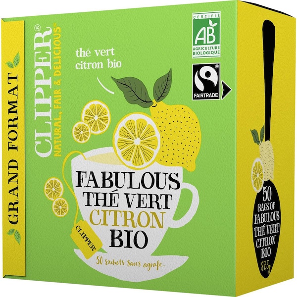 Boîte de thé vert citron BIO Clipper